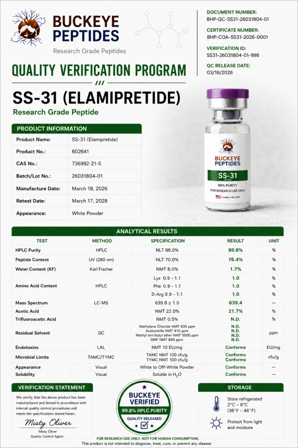 Buckeye peptides ss 31 (10mg) qvp Buckeye peptides ss 31 (10mg) qvp